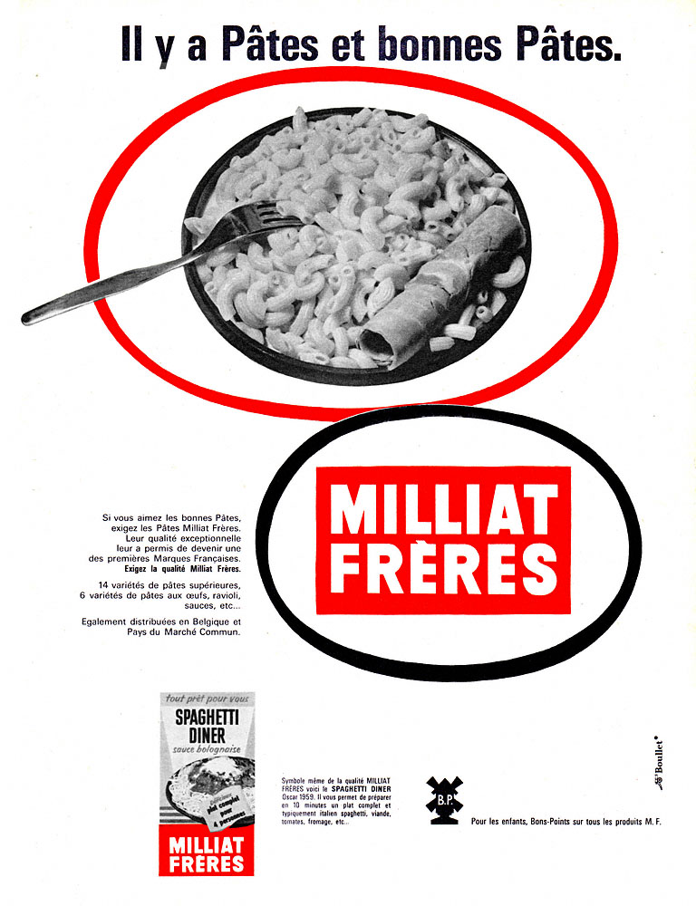 Publicité Milliat Frres 1961