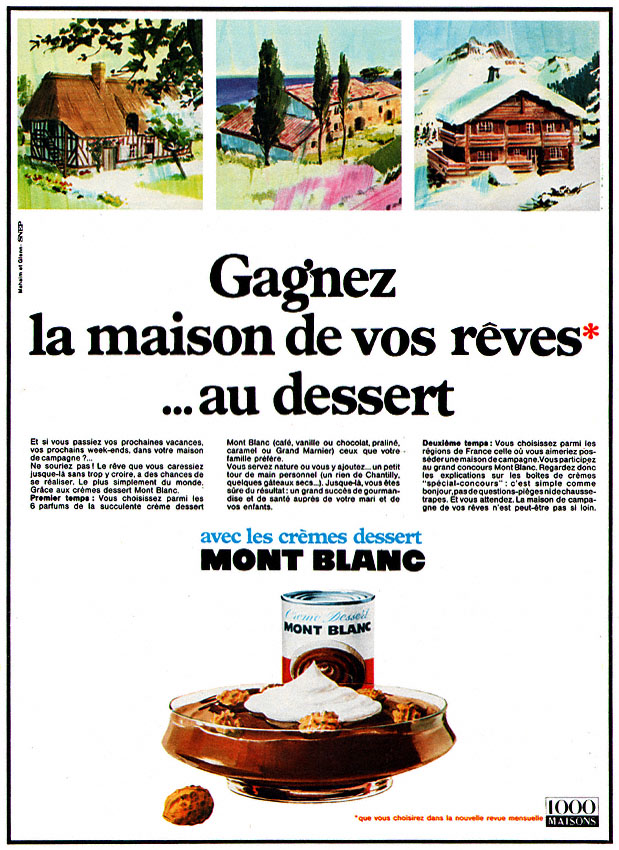 Publicité Mont Blanc 1969