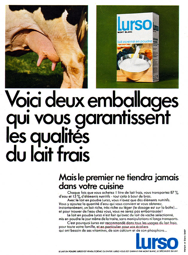 Publicité Mont Blanc 1968