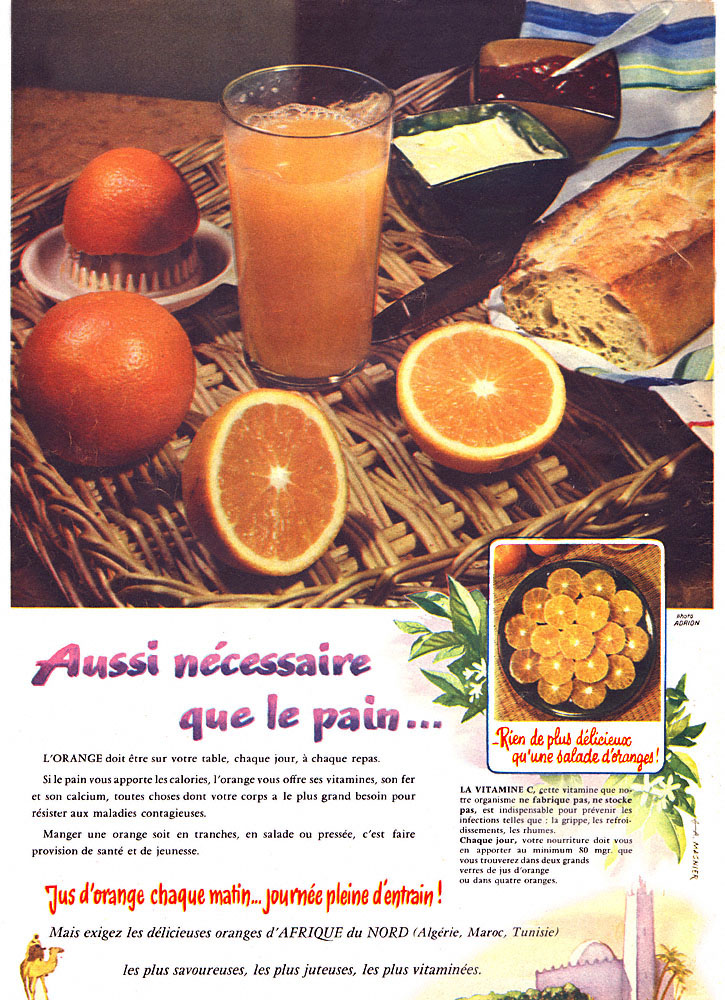 Publicité Orange 1955