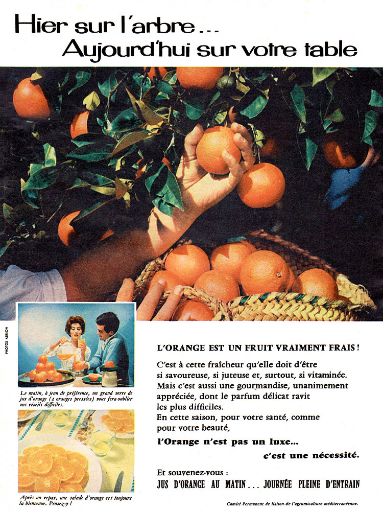 Publicité Orange 1959