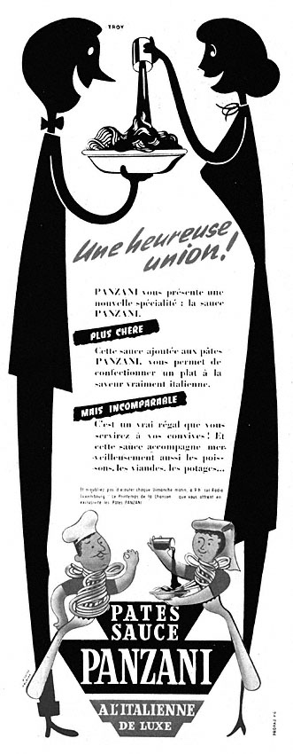 Publicité Panzani 1953