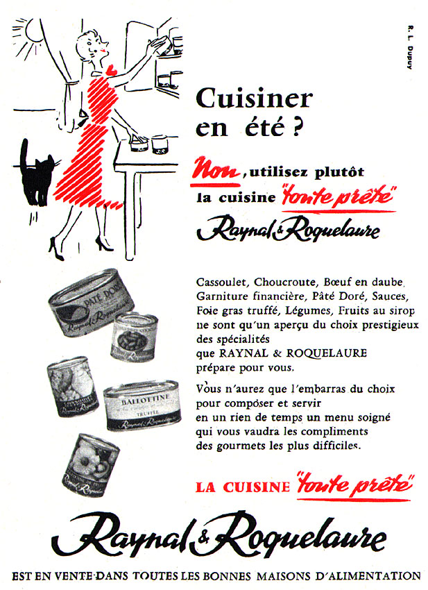 Publicité Raynal & Roquelaure 1956