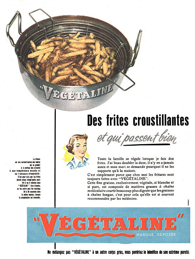 Publicité Vegetaline 1955