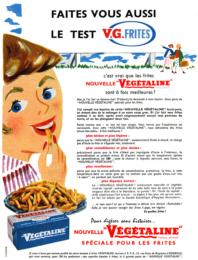 Publicité Vegetaline 1957