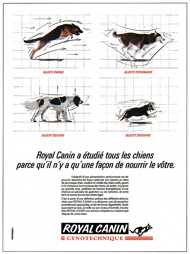 Publicité Royal Canin 1990