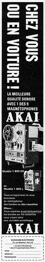Publicité Akai 1969