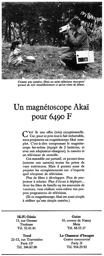 Publicité Akai 1974