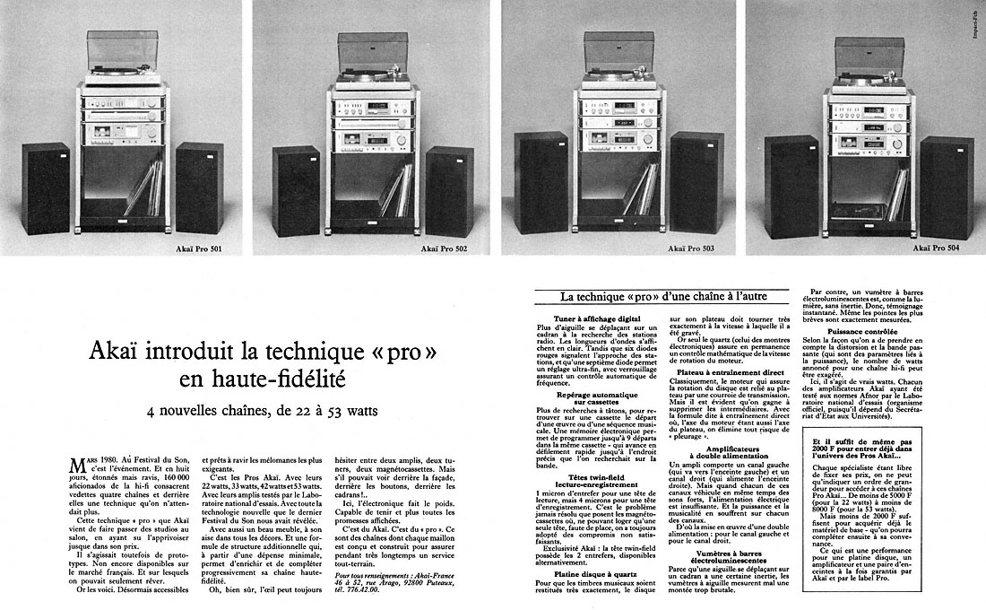 Publicité Akai 1980