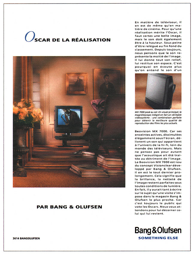 Publicité Bang & Olufsen 1993