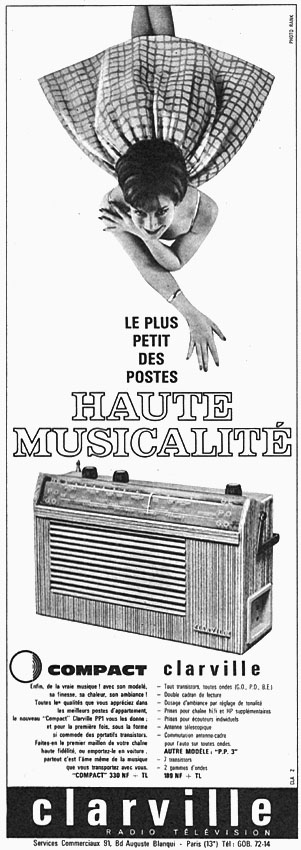 Publicité Clarville 1961