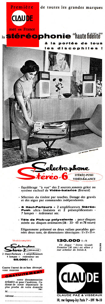 Publicité Claude 1959