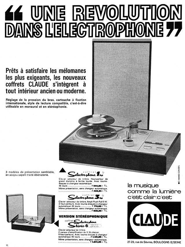 Publicité Claude 1963