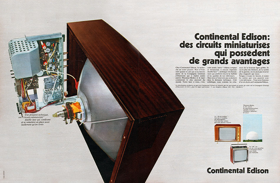 Publicité Continental Edison 1969