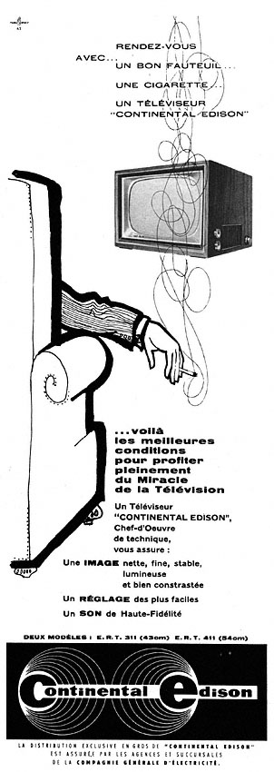 Publicité Continental Edison 1957