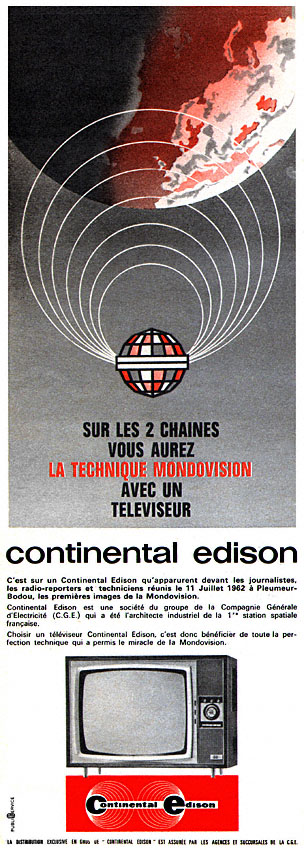 Publicité Continental Edison 1963