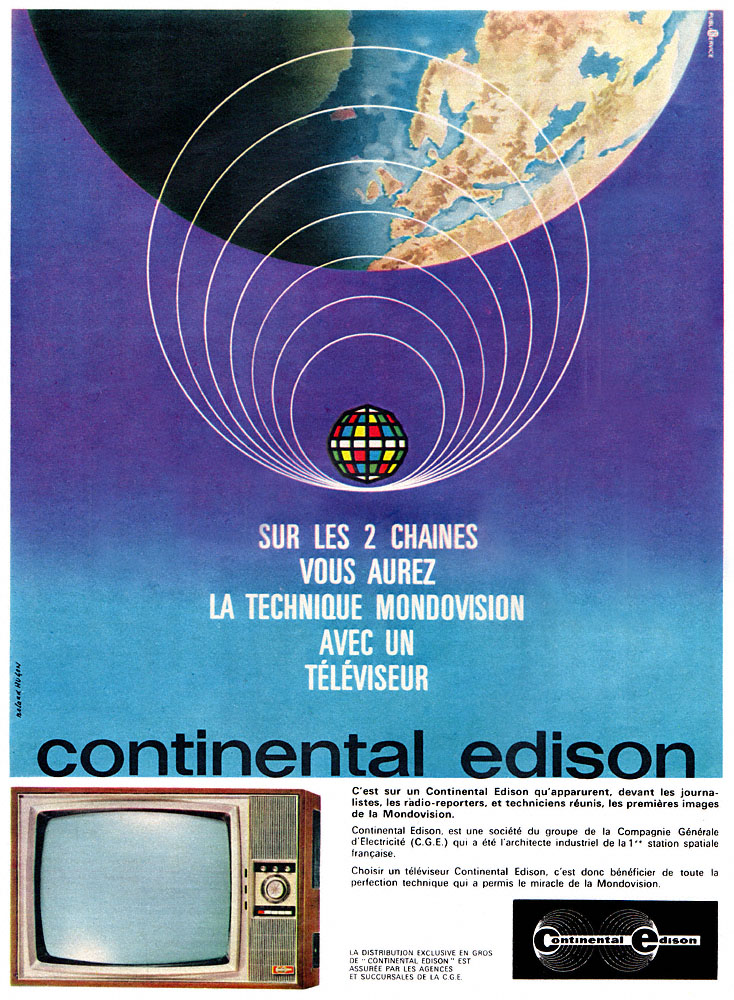 Publicité Continental Edison 1963
