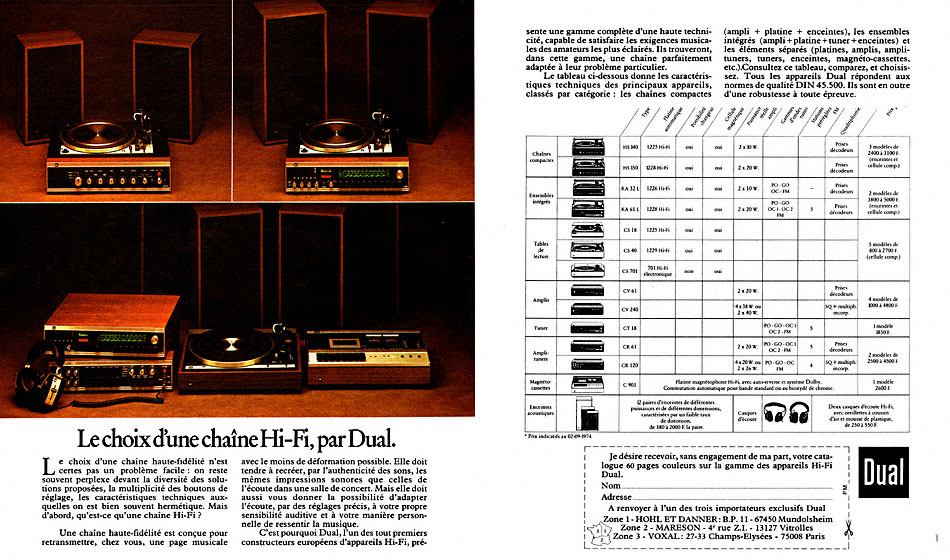 Publicité Dual 1974