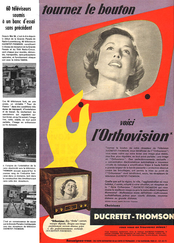 Publicité Ducretet-Thomson 1956