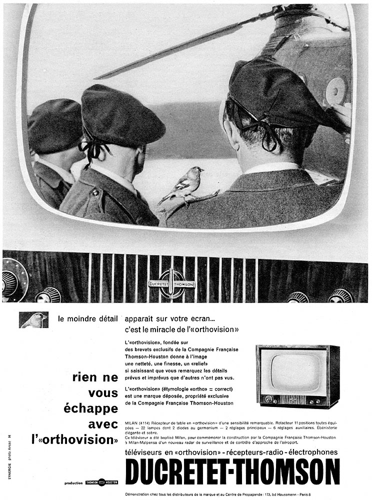 Publicité Ducretet-Thomson 1958