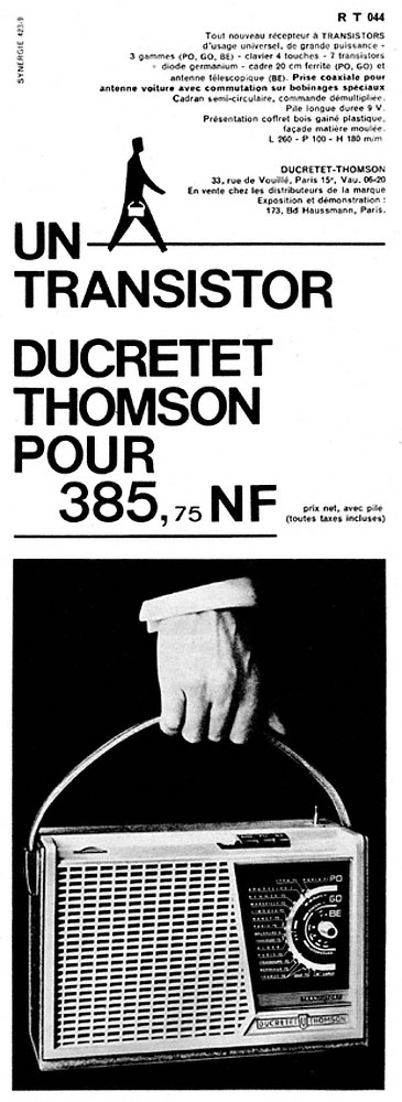 Publicité Ducretet-Thomson 1960