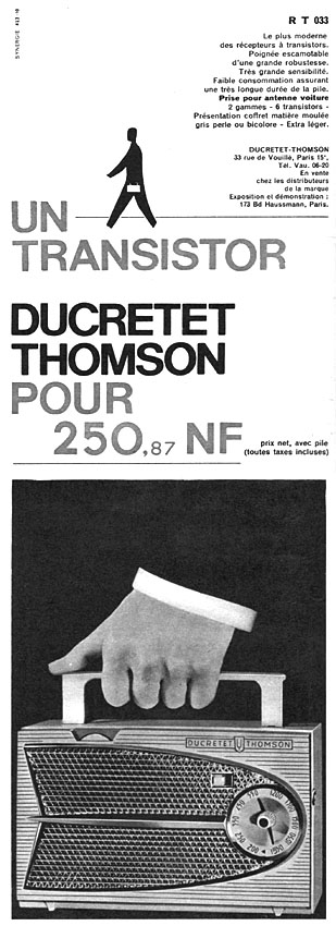 Publicité Ducretet-Thomson 1960