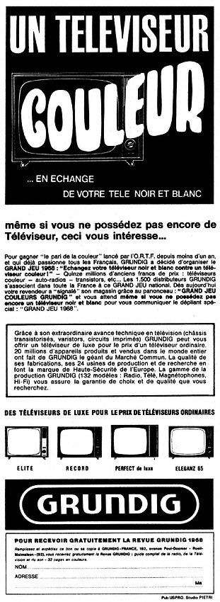 Publicité Grundig 1968