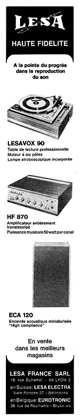 Publicité Lesa 1969