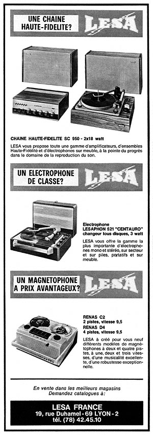 Publicité Lesa 1966