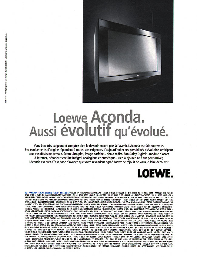 Publicité Loewe 1999