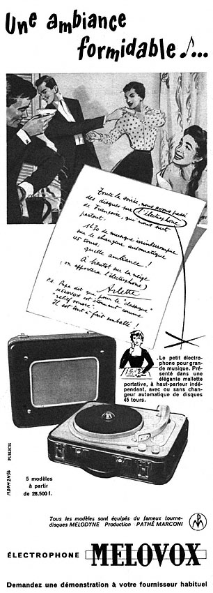 Publicité Melovox 1956