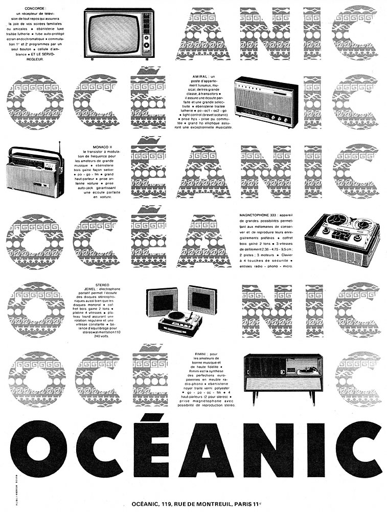 Publicité Oceanic 1963