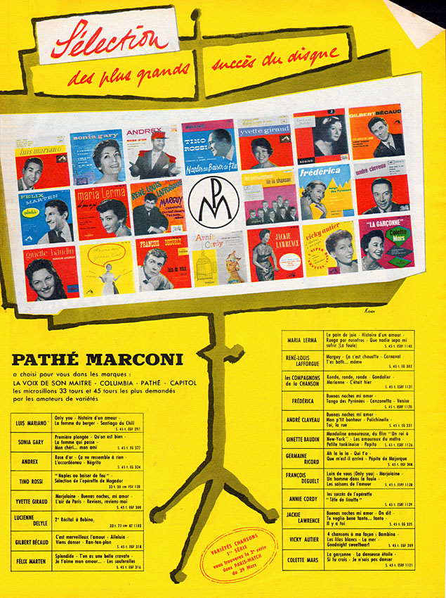 Publicité Path Marconi 1958