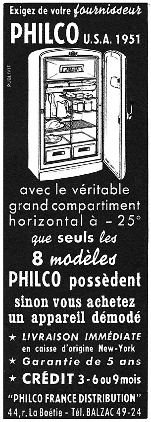 Publicité Philco 1951