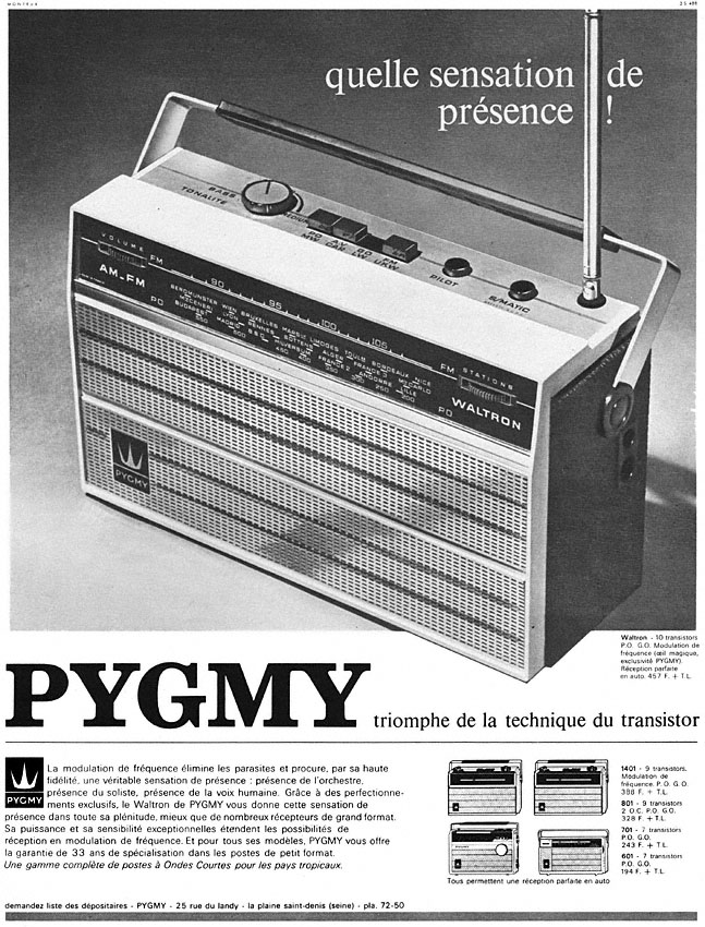 Publicité Pygmy 1963