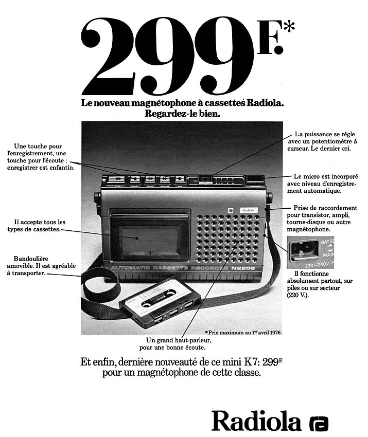 Publicité Radiola 1976