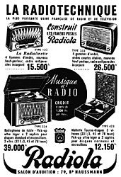 Publicit Radiola 1954