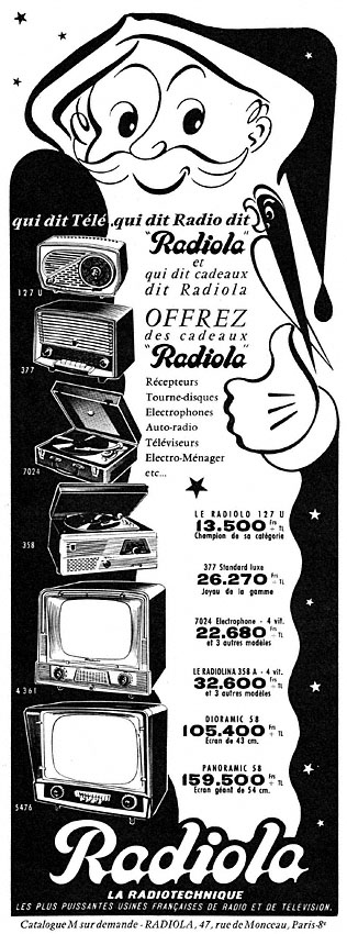 Publicité Radiola 1957