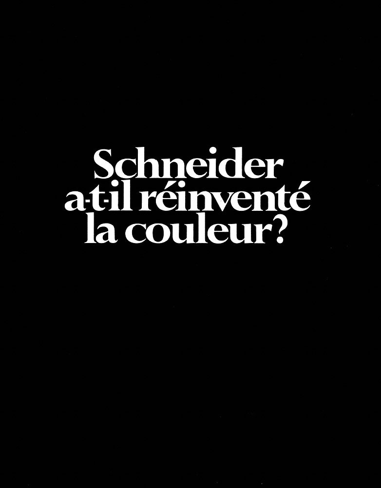 Publicit� Schneider 1969