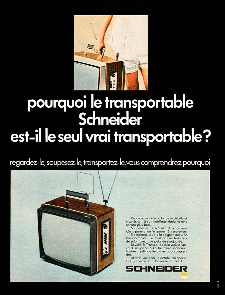 Publicit� Schneider 1970