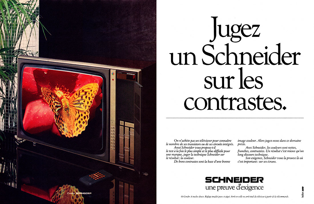 Publicité Schneider 1980