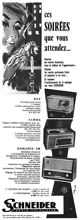 Publicité Schneider 1959