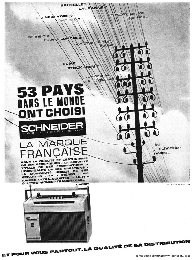 Publicité Schneider 1963