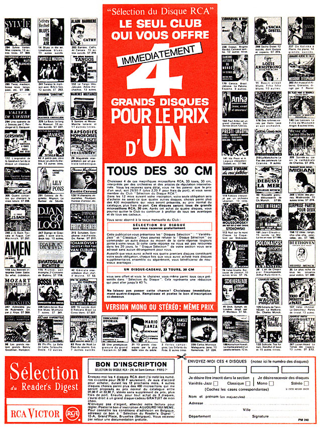 Publicité Slection RCA 1963