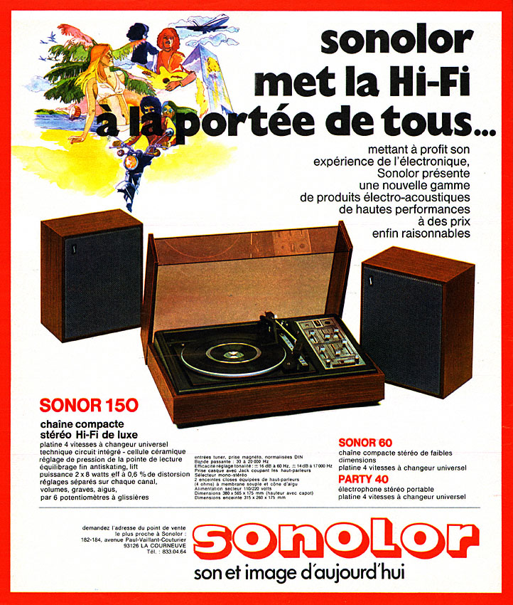 Publicité Sonolor 1974