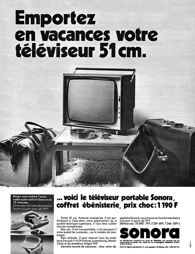 Publicité Sonora 1969