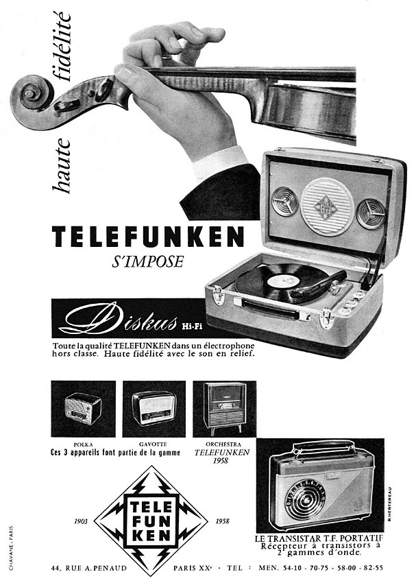 Publicité Telefunken 1957