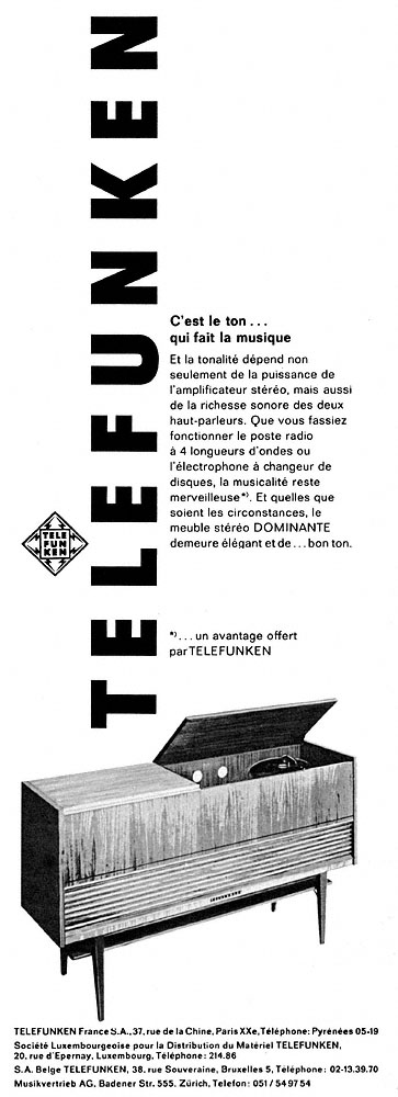 Publicit� Telefunken 1964