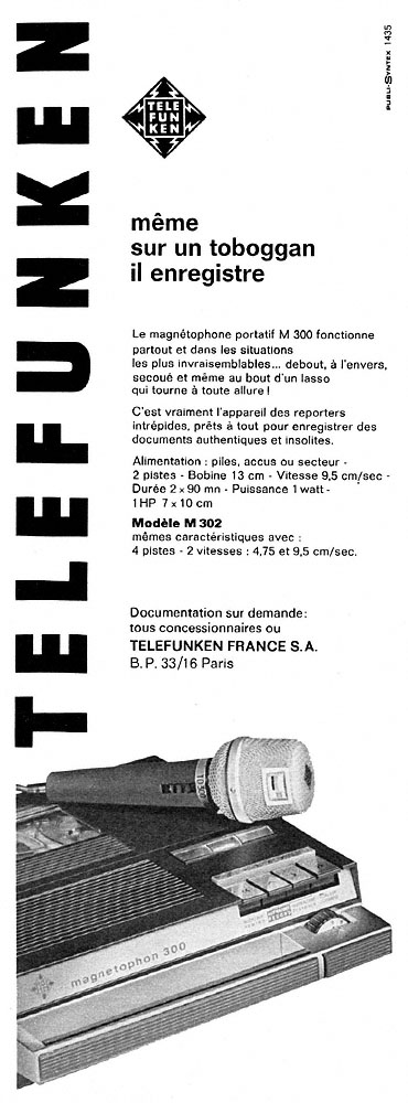 Publicit� Telefunken 1967