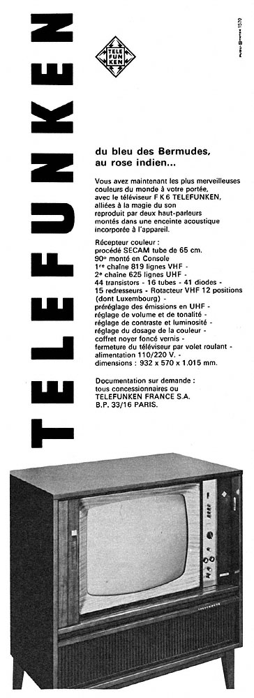 Publicit� Telefunken 1967